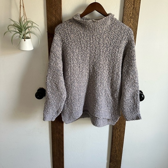 Gray Oversized Cowl Neck Sweater - Picture 9 of 15